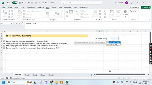 Excel Array Formulas || Data Validation || INDIRECT Function || Named Ranges