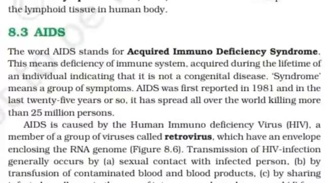 NCERT NEET BIOLOGY CLASS 12 CHAPTER 08  HUMAN HEALTH AND DISEASE