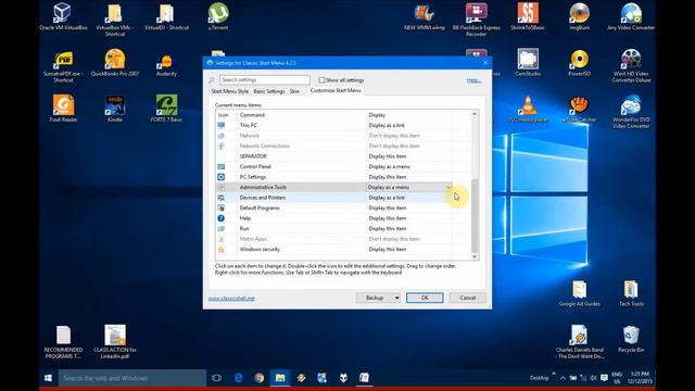 Customize Classic Shell: Menu Items 3/3