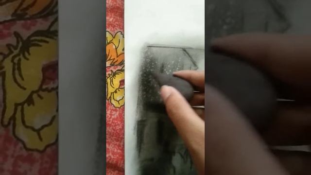 using charcoal eraser in paper  #charcoaldrawing #artist #shortvideo #viral