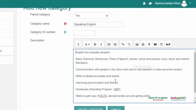 How to Create Course Category in Moodle 3.8 || Moodle Tutorial in Bengali.