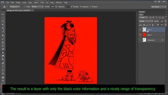Photoshop Tutorial: Remove Background and make it transparent on drawings or scanned images.