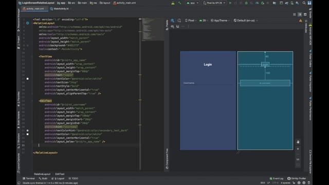 How to create simple user interface using relative layout on Android Studio (2020)