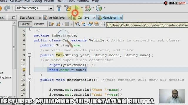 Lec31 Constructor with Protected key in Mobile Application using JAVA UCP PGC Mailsi 08-06-2020