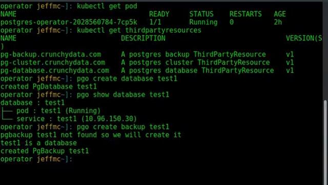 crunchy data postgres-operator v1.0 screencast