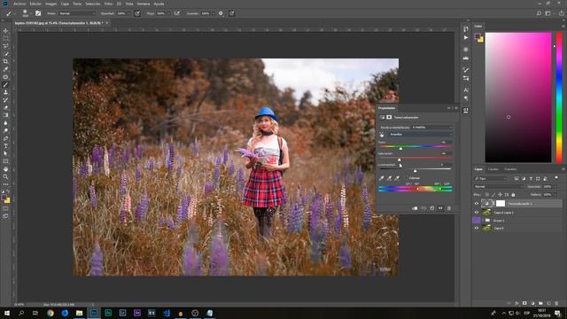 Cambiar Color en Photoshop y efecto otoño  retoque fotográfico