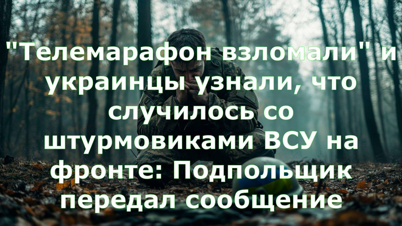 "Телемарафон взломали" и украинцы узнали, что случилось со штурмовиками ВСУ на фронте: Подпольщик