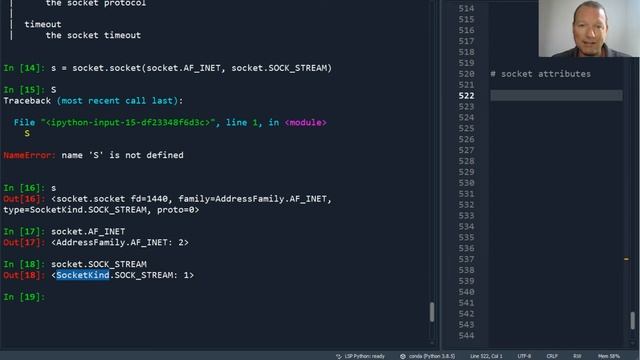 Python Basics Tutorial Socket Module Socket Object Attributes  Networking