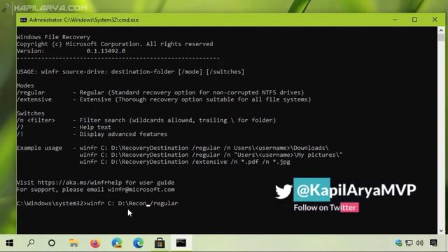 Recover permanently deleted files using Windows File Recovery