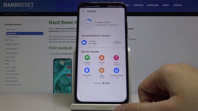 Clear Storage on HUAWEI P40 Lite