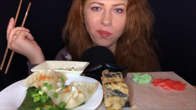 АСМР Итинг. Роллы гёдза.ASMR EATING Rolls ASMR Mukbang