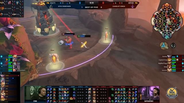 SMITE Pro League Road to Worlds Week 6 :Styx Ferrymen Vs Camelot Kings