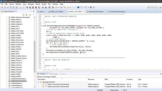STM32. Дисплеи. Часть 1. LCD1602 HD44780. Create library for LCD1602. Create circle for degrees.