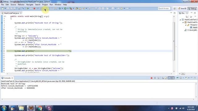String Vs. StringBuilder (HashCode) | Java StringBuilder | Java Tutorial