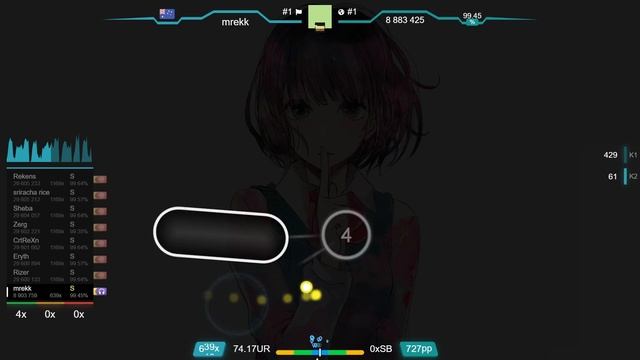 mrekk | 96neko - Uso no Hibana [NiNo's Extra] 1st +HDDT FC 99.28% {#1 1031pp FC} - osu!