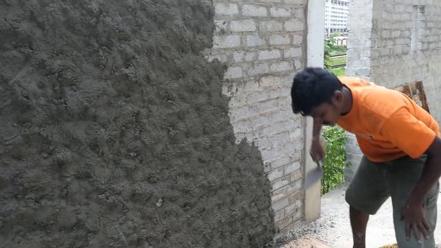 India style of plastering a wall