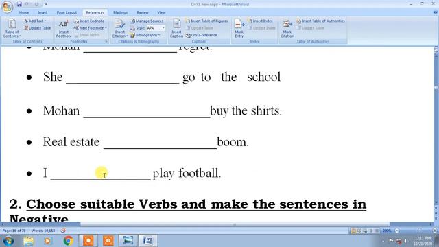 chapter-6, Simple present tense ( Direct verbs negative)
