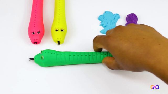 Oddly Satisfying Video l How To Make Rainbow Eel with Play Doh Cutting ASMR