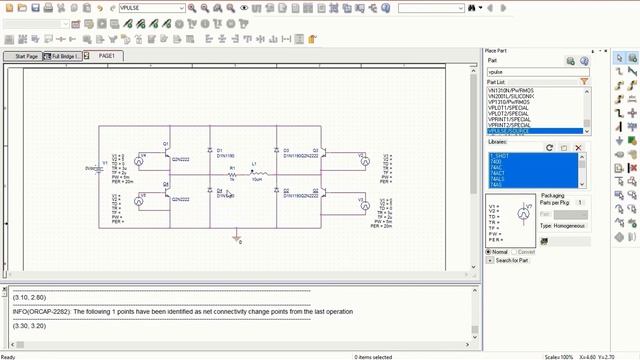 PSpice Simulation: Full-Bridge Inverter with Inductive Load