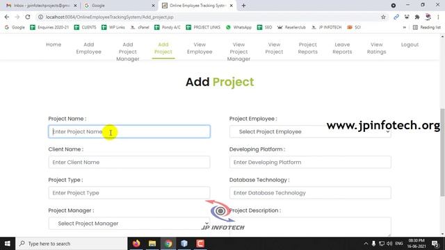 Online Employee Tracking System | Java Final Year Web Application Project