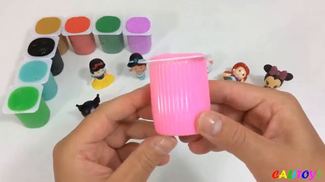 Learn Colors with Yogurt Surprise Kinetic Sand vs Clay Slime vs Silly Putty vs Play Doh vs Foam Cla