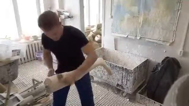 Полирование гипсовой модели.