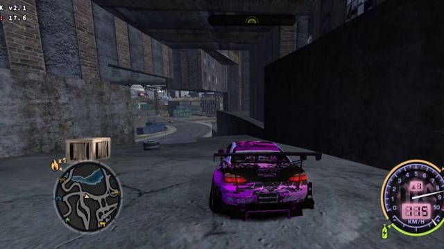 NFS MW BE hight textures + mod car in box86droid emulator windows