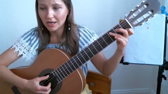 САмая простая песня на гитаре. Села птичка на ветку.  Два аккорда G7 C