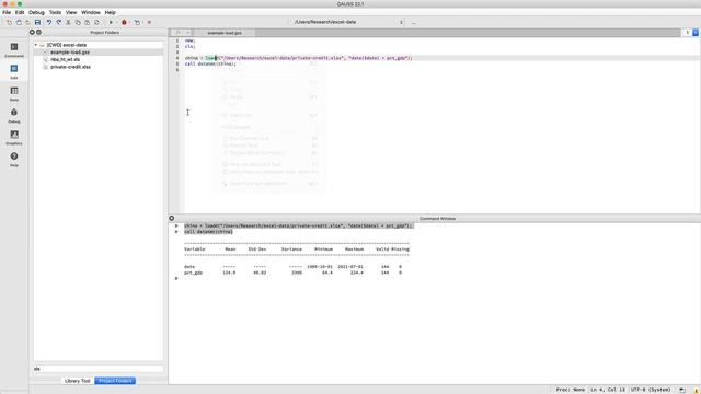 How to Load Excel Data into GAUSS