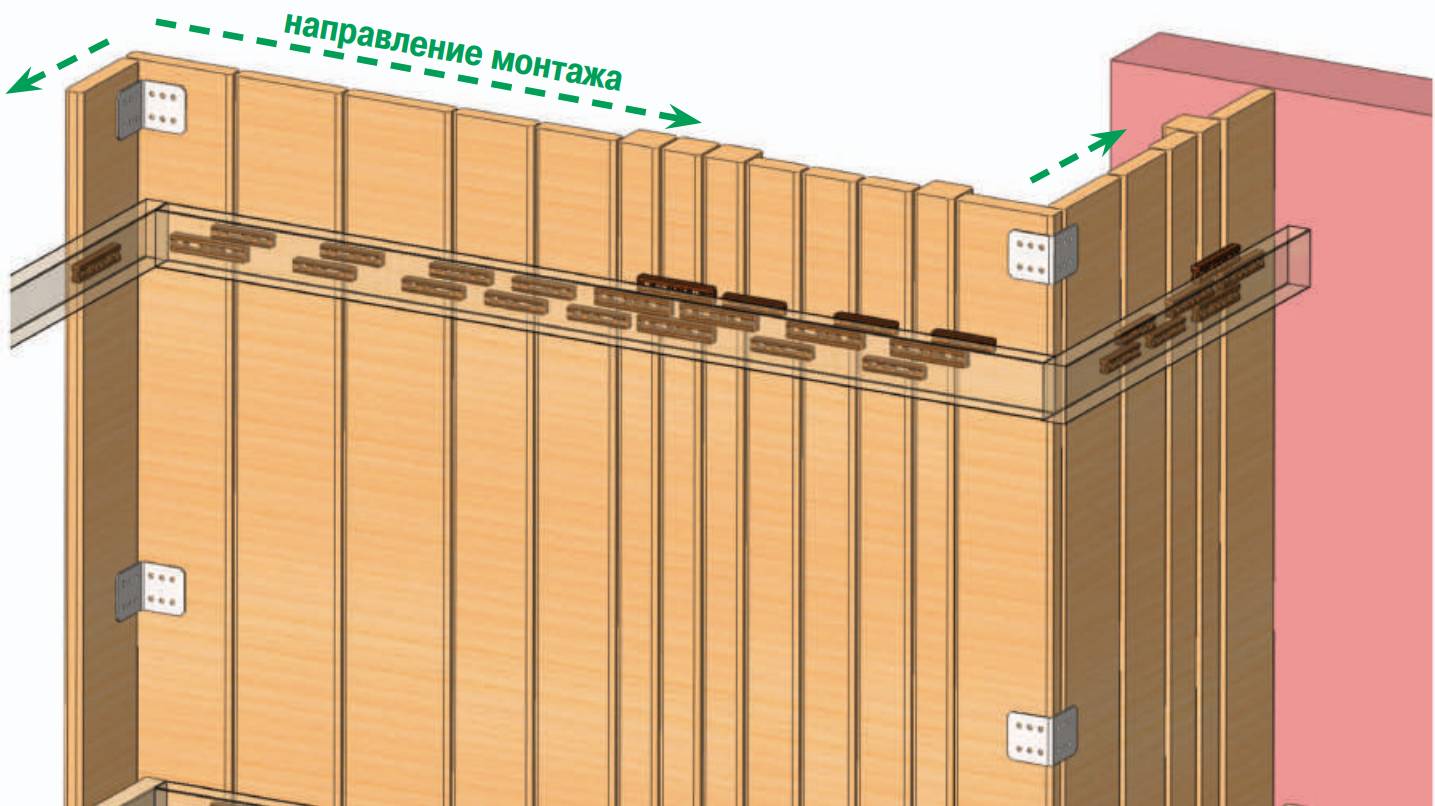 Сборка вертикального фасада с использованием скрытого крепежа Гвозdeck Дуэт  #строительство #крепеж