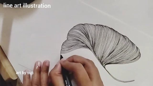 ABSTRACT  FINE LINE ART ILLUSTRATION DRAWING PROCESS