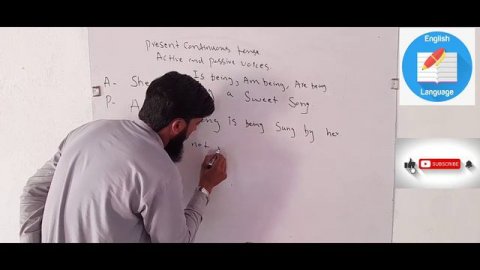 Active and passive voices of present continuous tense in urdu. Easy way to learn .