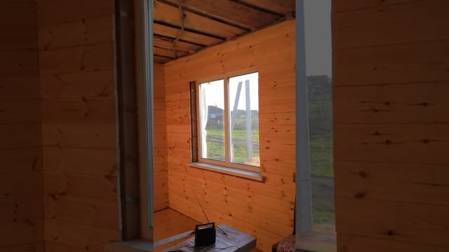 Обшивка дома внутри имитацией бруса!!!