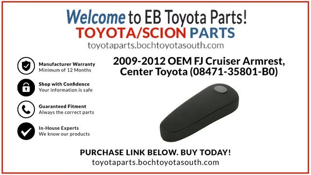 2009-2012 Toyota FJ Cruiser Right Passenger's Armrest Genuine OEM | 08471-35801-B0