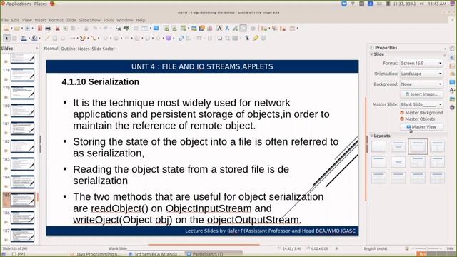 Java Programming   File and IO Streams Serialization