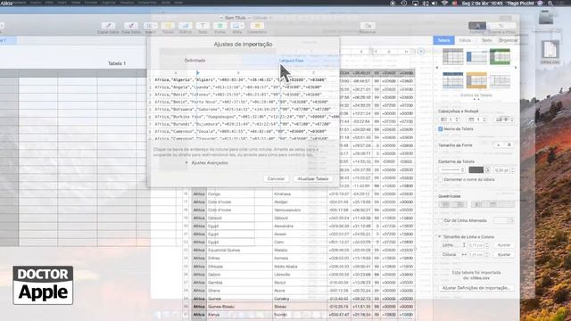 Curso Apple Mac - Numbers 5 Importar CSV