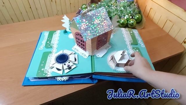 Фотоальбом НОВОГОДНЯЯ СКАЗКА с любимыми Pop-Up элиментами. #handmade #scrapbooking