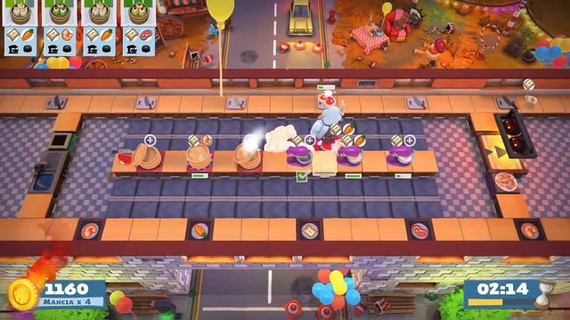 (outdated) Overcooked 2. Carnival of Chaos Kevin 2 | 2 players online coop 4 stars | Score: 2952