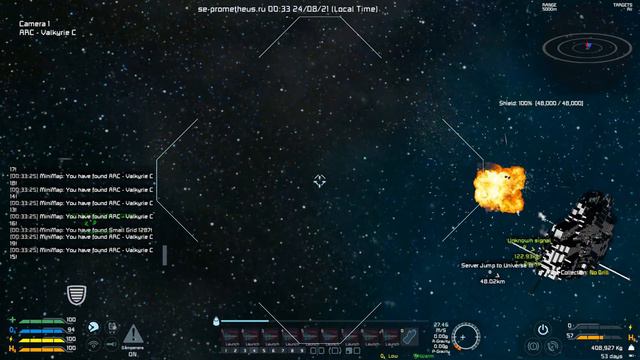 Space Engineers 2021-08-24  Valkyrie - First semi kill - Prometheus Server