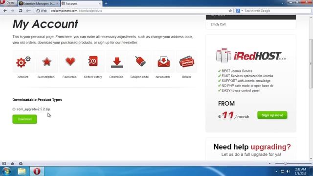 How to Update Joomla 1.5 to 2.5 via Internet