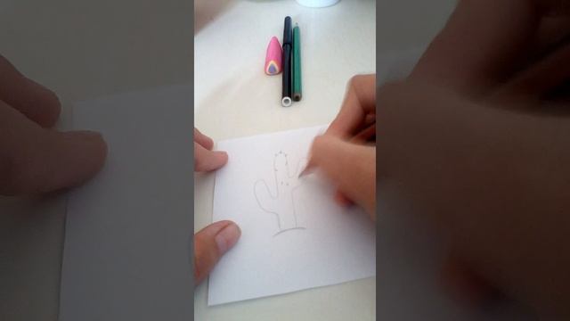Рисуем кактус, легко и просто. РИСУНОК ДЛЯ НАЧИНАЮЩИХ!