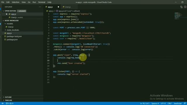 Video 4: NodeJS mongo DB example