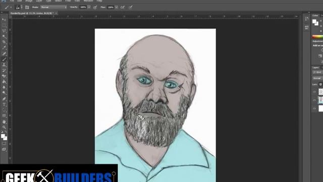 Color Your Pencil Drawings in Photoshop :: GeekBuilders Live Stream