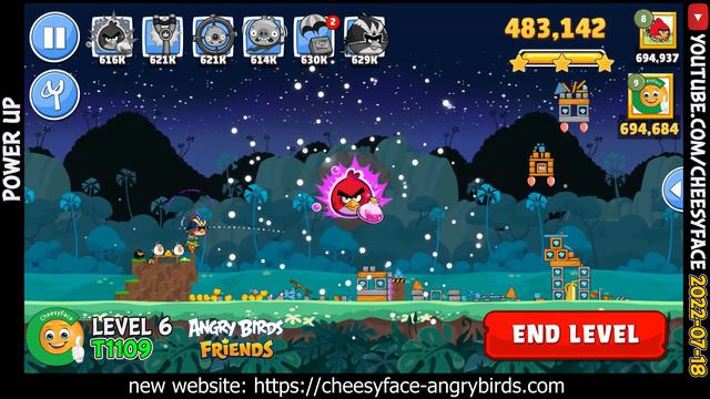 Angry Birds Friends HighScores for All Levels Tournament 1109 Power UP  Walkthrough 2022 07 18