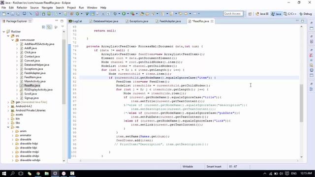 ٍSimple Rss Reader With Internal DataBase