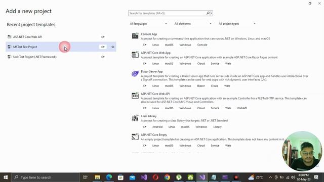 WebAPI UnitTesting with MSUnitTest Project  With  Dot Net 7