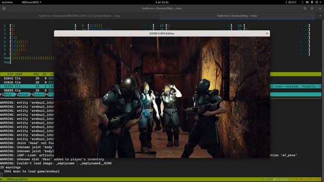 Doom 3: BFG (BGDoom3BFG port) on  Fedora 32 Linux PowerPC64 LE
