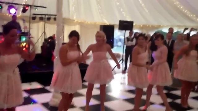 Bridesmaids Surprise Flash Dance gift to The Bride