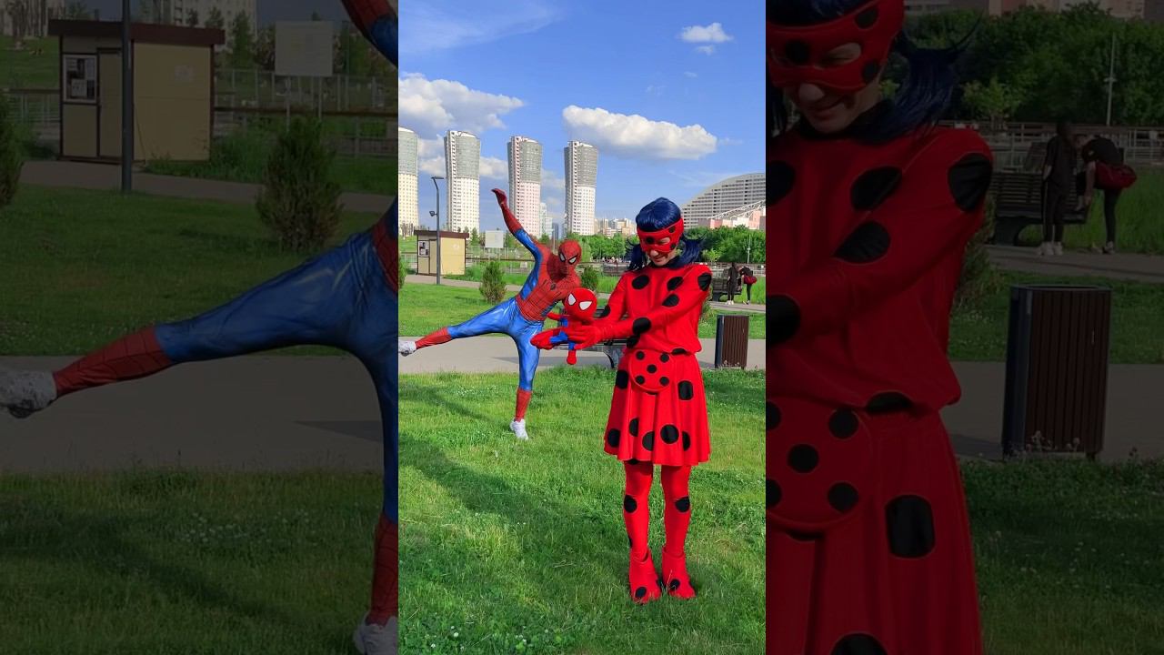 Ladybug controls Spider-Man#shorts
