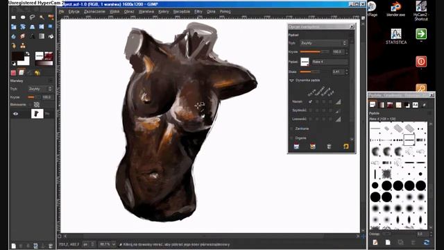 Female statuette study in GIMP